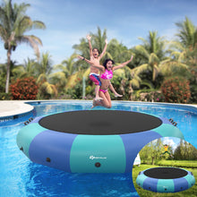 Load image into Gallery viewer, Trampoline Aquatique Gonflable Dia.457cm Capacit de 150kg avec Kit de Rparation Echelle et Gonfleur Electrique 500w Bleu -