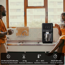 Load image into Gallery viewer, Machine à Glaçons 27kg/24h Machine à Pépites à Affichage LED de Comptoir avec Capteur Infrarouge et Autonettoyant Stockage de glace : 4 kg -