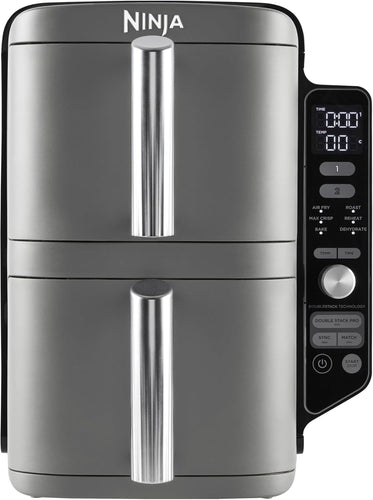 Foodi FlexDrawer Air Fryer,Dual Zone Avec Sparateur Amovible,Grand Tiroir de 10,4 L,7-en-1,Double Zone,Sans Huile,Pices Antiadhsives Compatibles Au Lave-Vaisselle,Noir AF500EU