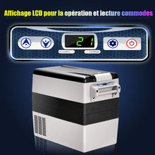 Load image into Gallery viewer, Réfrigérateur 52l de Voiture -20+10Mini Réfrigérateur Portable Ecran Lcd Adaptateur 69x34,5x52,5cm Noir+Gris -