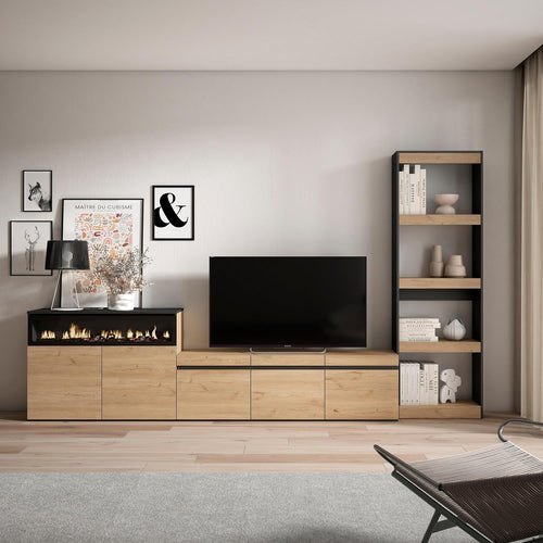 Skraut Home | Ensemble Meuble TV | Meuble Salon Complet | 310x186x35cm | pour Les TV jusqu'à 65