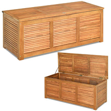 Load image into Gallery viewer, Malle en Bois d’Acacia Coffre Boîte de Rangement 120 x 45 x 45 cm Charge Max 150KG pour Terrasse Jardin ou Cour Nature -