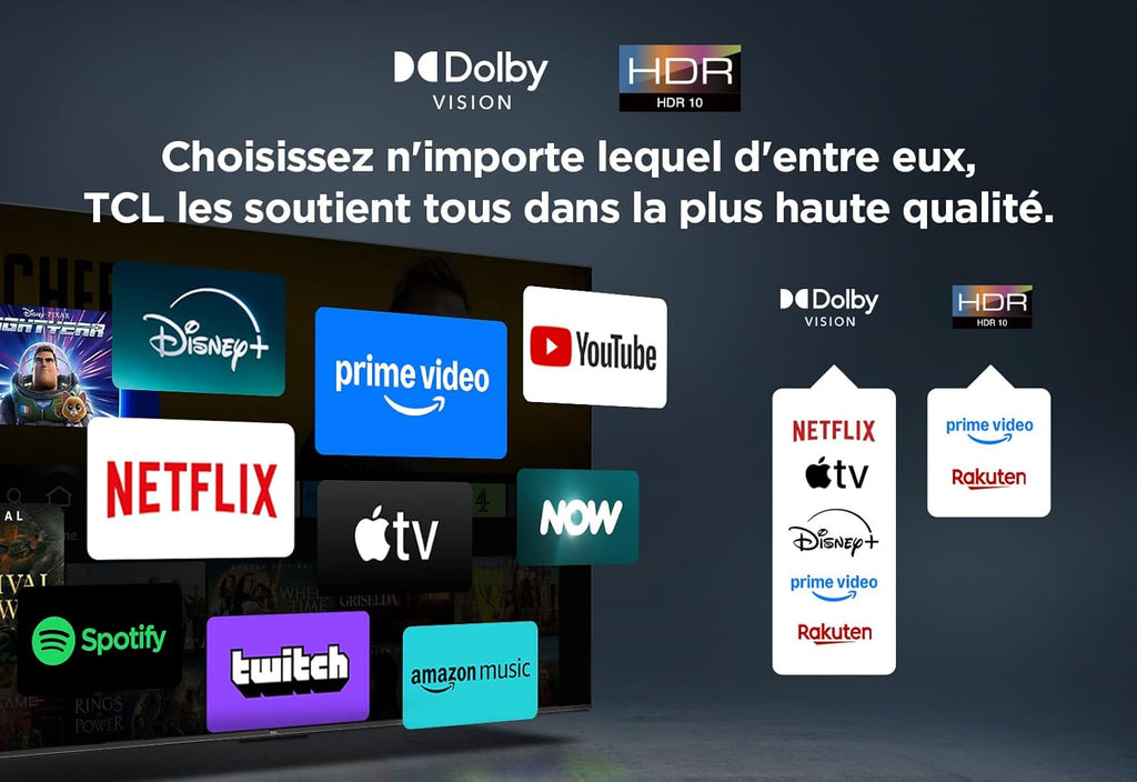 TCL 50PF650 50 Pouces 4K Ultra HD, HDR TV, Smart LED Fire TV (Dolby Vision, Dolby Atmos, DTS, HDR 10, Alexa intégré, Airplay2, Miracast)