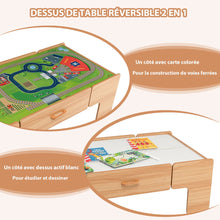 Load image into Gallery viewer, Table Circuit Train en Bois 100 Accessoires avec Tiroir de Rangement Jouet Educative pour Enfants 3 Ans + -