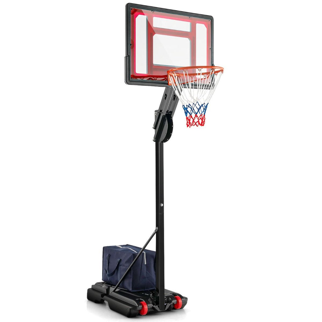 Panier de Basketball sur Pieds avec Hauteur Réglable 1,55-3,1m Support de Basketball avec Panneau Arrière en PE pour Enfants et Jaunes -