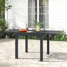 Load image into Gallery viewer, Table de Jardin Extensible en Aluminium Ajustable de 80  160 CM Table  Manger Extrieure Plateau  Lattes pour 4-6 Personnes Gris Fonc -