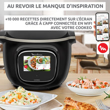 Load image into Gallery viewer, Moulinex Cookeo Touch Wifi Multicuiseur intelligent, Cuve 6 L, Haute pression, Guide pas à pas, 250 recettes intégrées, Application Moulinex CE902800, Noir