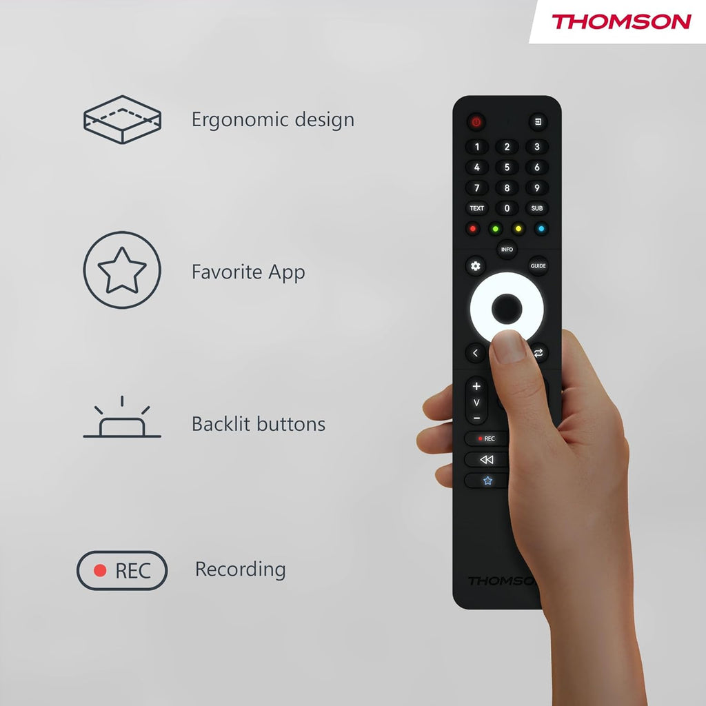 THOMSON 24 Pouces (60 cm) LED HD Easy TV - Non Smart - Hotel Mode USB HDMI Triple-Tuner (Câble/Satellite/Antenne) AV in CI+ A+ Panneau - 24HD2S13