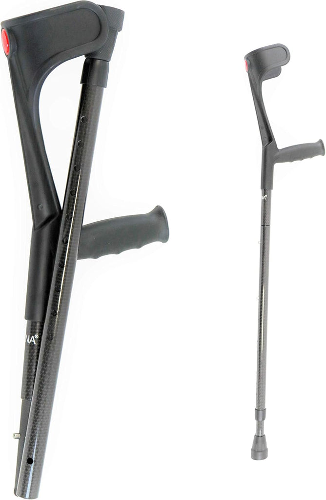 KMINA - Béquilles Pliantes Carbone (x2 Unités), Canne Anglaise, Médicales Adultes, Fibre, Légères - Made in Europe - KMINA PRO