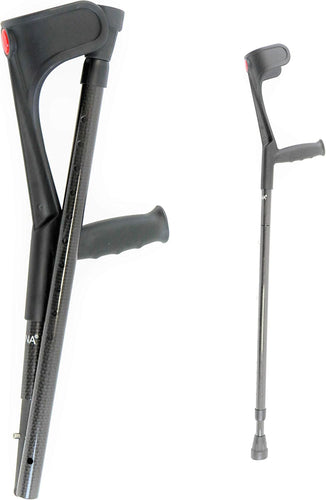 KMINA - Béquilles Pliantes Carbone (x2 Unités), Canne Anglaise, Médicales Adultes, Fibre, Légères - Made in Europe - KMINA PRO