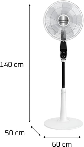 Rowenta Turbo Silence Extreme Ventilateur sur pied, Puissant, Silencieux, Écoénergétique, Design, Timer 12h, Télécommande VU5690F0