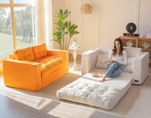 Load image into Gallery viewer, MAXYOYO Canapé-lit Convertible, Matelas Pliable Adulte Convertible Canapé-lit avec 2 Oreillers, Lit d'Appoint Surface de Couchage 101x196CM, Canapé pour Salon, Chambre à Coucher
