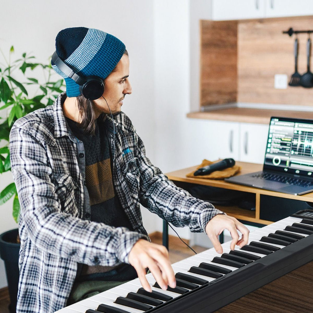 Piano Numrique Pliable  88 Touches avec Fonction Bluetooth MIDI Clavier lectronique Portable avec Pdale de Sustain Sac de Transport -