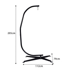 Load image into Gallery viewer, Support de hamac ou pour chaise suspendue Capacité 150 KG,en Fer de Haute Qualité,Moderne et stable,112x79x205,Noir -