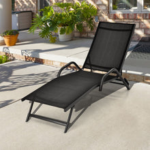 Load image into Gallery viewer, Lot de 2 Bains de Soleil Inclinables d'Extrieur avec Accoudoirs et Dossier Rglable  5 Positions Charge 160 kg Noir -