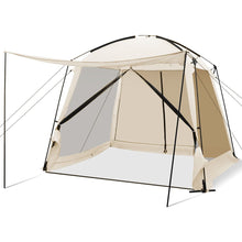 Load image into Gallery viewer, Tente de Camping pour 8-10 Personnes Tente D么me avec Vestibule et Moustiquaire Porte Zippe Tente Portable avec Sac de Transport 300x300x250cm Beige -