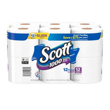 Load image into Gallery viewer, Scott Bathroom Tissue, 1000, Unscented, One-Ply - 12 rolls