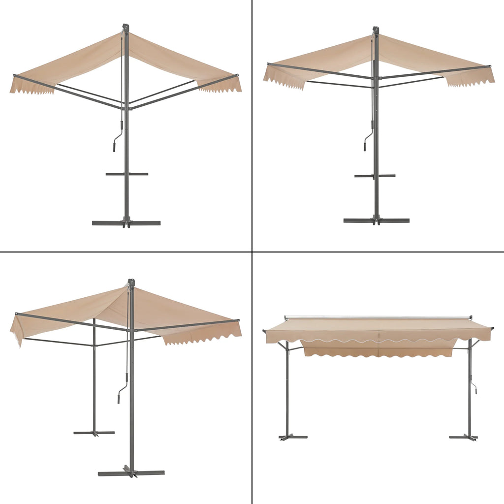 Store banne autoportant  double pente 400 x 300 x 260 cm sable 03_0008295 -