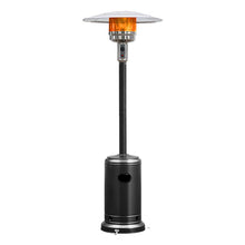 Load image into Gallery viewer, Parasol Chauffage Extérieur à Gaz 13KW Réflecteur 82cm avec Dispositif de Anti-basculement Tube 2 Roues Fluide 220cm Noir -