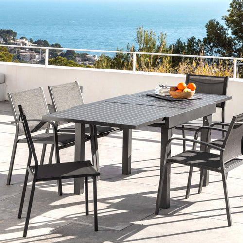 Table de jardin extensible en aluminium 8 places (90/180 x 90 cm) Murano Gris anthracite - Action-sport36 -