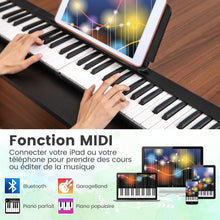 Load image into Gallery viewer, Piano Numrique Pliable  88 Touches avec Fonction Bluetooth MIDI Clavier lectronique Portable avec Pdale de Sustain Sac de Transport -