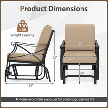 Load image into Gallery viewer, Tangkula Patio Glider Rocking Chair with Metal Frame and Thick Cushions