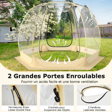 Load image into Gallery viewer, Tente Bulle  Ouverture Instantane pour 6  10 Personnes Tente D么me d'Extrieur 328 x 328 cm Rsistante Aux Intempries Transparent -
