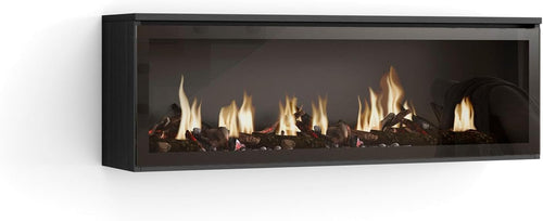 SKRAUT HOME | Cheminée électrique LED | Effet Flamme | 107x38x25cm | Salon - Salle à Manger | Décorative | Style Moderne | Noirs