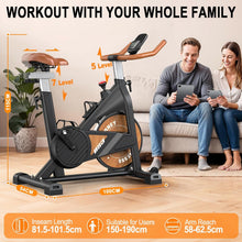 Load image into Gallery viewer, MettleMatic Vélo d'appartement ergomètre avec Bluetooth : vélo d'appartement avec résistance magnétique - Vélo de fitness d'intérieur avec écran LCD - Charge maximale : 160 kg