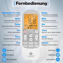 Load image into Gallery viewer, KESSER® Climatisation SET réversible - Climatiseur avec fonction WiFi/Application - Refroidissement A++/ Chauffage A+ Fluide réfrigérant R32 - Écran LCD Split 9000 BTU/h / 2600 Watt - Anthrazit
