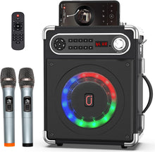 Load image into Gallery viewer, JYX Machine de Karaoké, Bluetooth Speaker pour Adultes avec 2 Microphones sans Fil, Système de Karaoké Portable pour soirée à la Maison/au Camping
