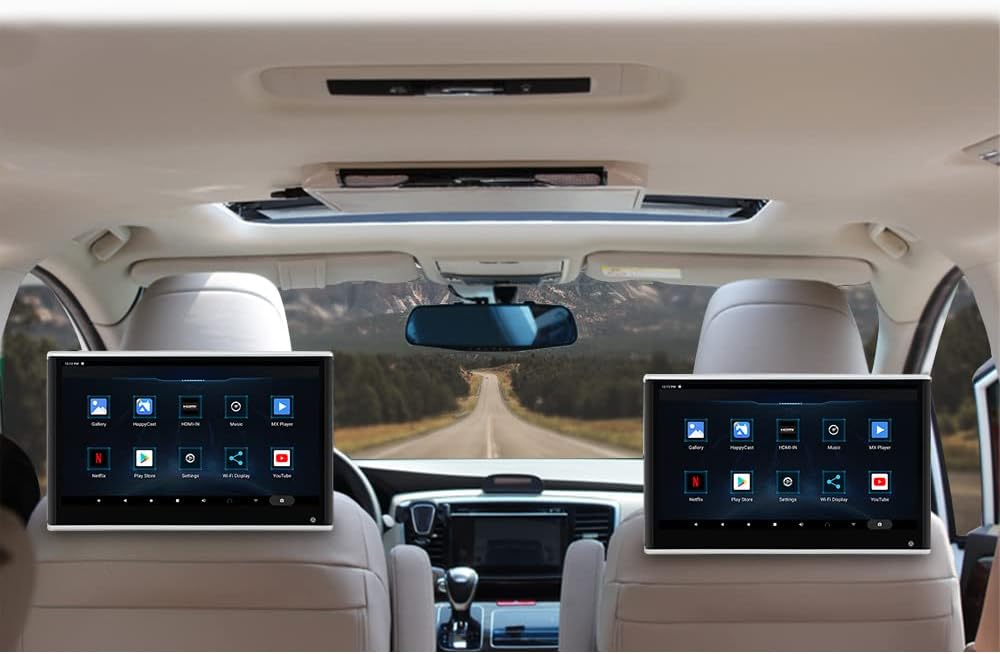 Lecteur vido HD 13,3 pouces (1080p) pour appuie-t锚te de voiture,Android 9.0,avec support de montage,cran tactile IPS 2 Go + 32 Go