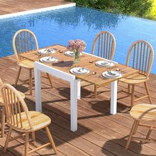 Load image into Gallery viewer, Table de Jardin Extensible en Aluminium Ajustable de 80 à 160 CM Table à Manger Rectangulaire pour 4-6 Personnes Gris/Naturel -