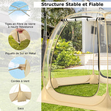Load image into Gallery viewer, Tente Bulle  Ouverture Instantane pour 6  10 Personnes Tente D么me d'Extrieur 328 x 328 cm Rsistante Aux Intempries Transparent -