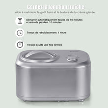 Load image into Gallery viewer, Sorbetire Turbine  Glace 1L Puissance 100W  Compresseur avec Cuillre 3 Modes de Fonctionnement Argent -