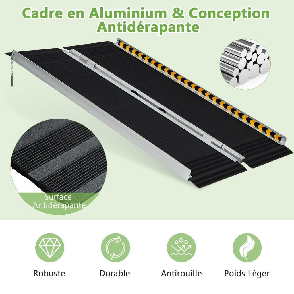Rampe D檃ccs en Aluminium avec Plaque de Transition pour Maison 122L -