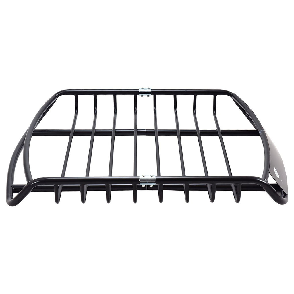 Porte-bagages en Mtal Barre de Support pour Vhicule Haute Rsistance en Acier Antirouille 120x98x16,5cm,Noir -