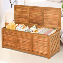 Load image into Gallery viewer, Malle en Bois d’Acacia Coffre Boîte de Rangement 120 x 45 x 45 cm Charge Max 150KG pour Terrasse Jardin ou Cour Nature -