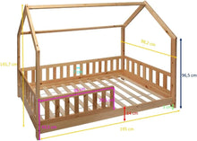 Load image into Gallery viewer, Lit cabane enfant Atmosphera Bosco 90 x 190 cm + matelas 90 x 190 cm Blanc
