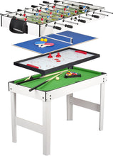 Load image into Gallery viewer, Leomark Table 4 Jeux en 1 - Billard, babyfoot, Hockey de Table et ping-Pong Table à Jouer Multifonction Table multijeux Dim: 120 x 61 x 82 (Hauteur) cm