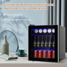 Load image into Gallery viewer, Réfrigérateur et Refroidisseur de Boissons 60 Canettes Mini Frigo avec Porte en Verre &amp; Étagères Amovibles Ajustables (60 Canettes) Noir -