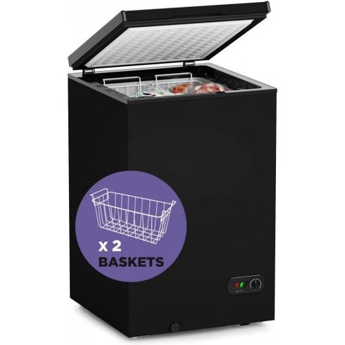 - 3,5 Cu Ft con 2 cestelli rimovibili - Congelatore a scomparsa - Congelatore compatto silenzioso - 7 impostazioni di temperatura - Nero -
