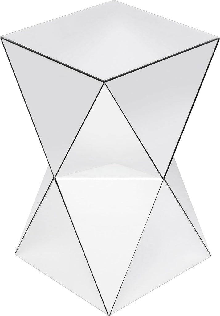 Kare Design Table d'Appoint Luxury Triangle, Miroir, Bois MDF Laqué, Table de Chevet, Table de Nuit, Table de Salon, Meuble, Deco Intérieur, Décoration Chambre, Maison, 54x32x32cm (H/L/P)
