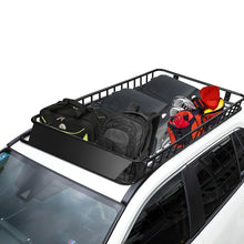 Load image into Gallery viewer, Porte-Bagages de Toit Universel 162 CM avec Capacité de 68 KG Galerie de Toit pour le Voyage et le Rangement Noir -