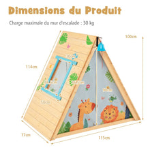 Load image into Gallery viewer, Maison de Jardin Enfants 2 en 1 avec Escalade Cloche Impermable Cabane en Bois de Sapin Exterieur et Intrieur 3-8 Ans -
