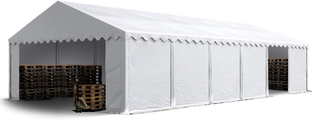 TOOLPORT Tente de Stockage 6x12 m abri bâche PVC 700 N imperméable Blanc