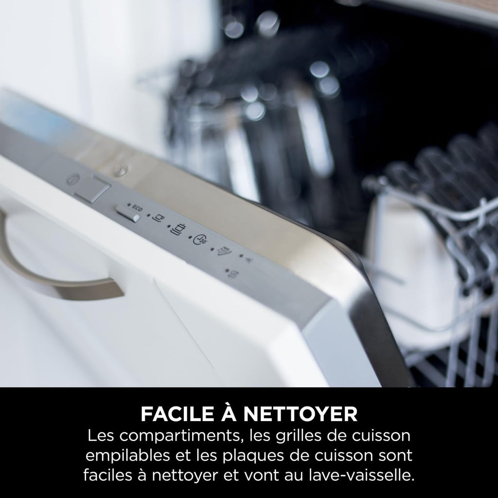 Foodi FlexDrawer Air Fryer,Dual Zone Avec Sparateur Amovible,Grand Tiroir de 10,4 L,7-en-1,Double Zone,Sans Huile,Pices Antiadhsives Compatibles Au Lave-Vaisselle,Noir AF500EU