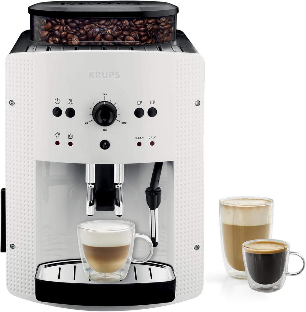 Machine  caf grain,1,7 L,2 tasses en simultan,Nettoyage automatique,Buse vapeur pour Cappuccino,Cafetire espresso,Essential noire YY8125FD,Noir -