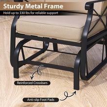 Load image into Gallery viewer, Tangkula Patio Glider Rocking Chair with Metal Frame and Thick Cushions