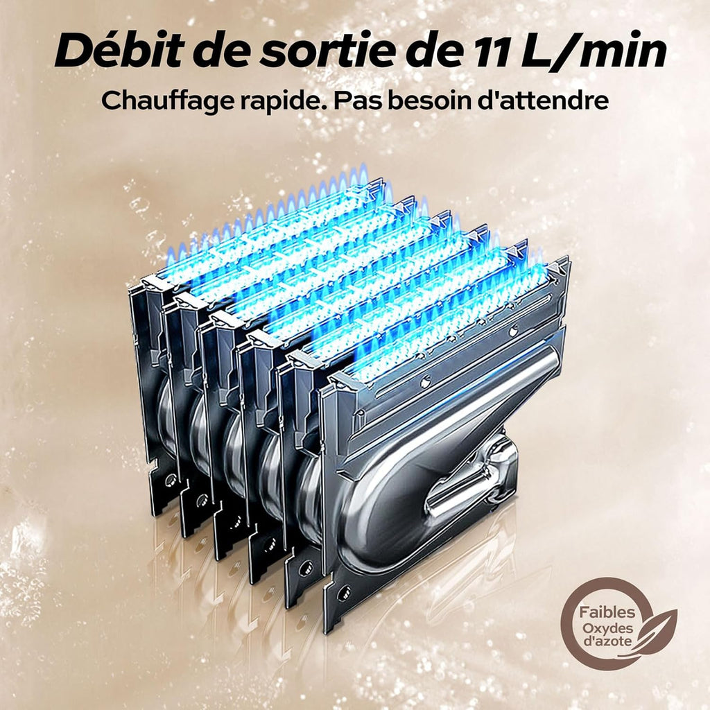 MIZUDO 11L Chauffe-Eau à Gaz Instantané Propane Indoor, avec indicateur LED pour Usage Domestique